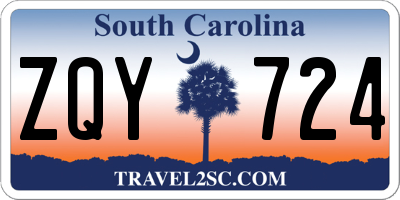 SC license plate ZQY724