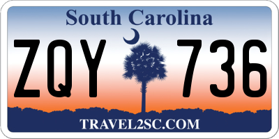 SC license plate ZQY736