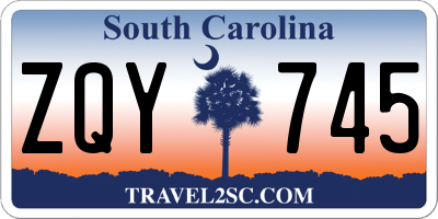 SC license plate ZQY745