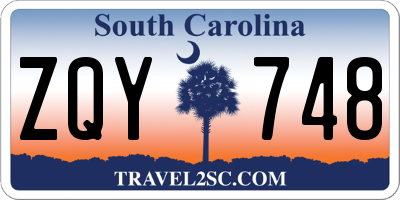 SC license plate ZQY748