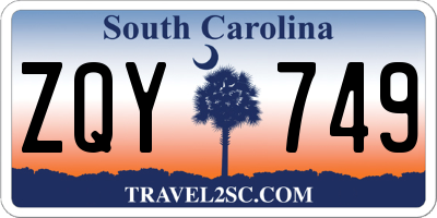 SC license plate ZQY749