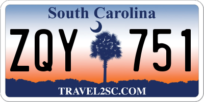 SC license plate ZQY751