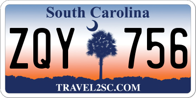 SC license plate ZQY756