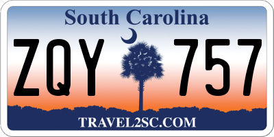SC license plate ZQY757