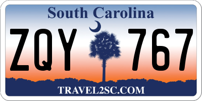SC license plate ZQY767