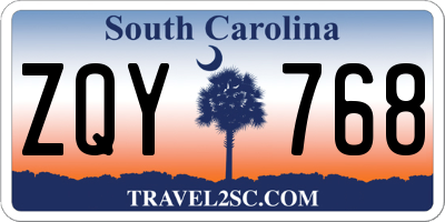 SC license plate ZQY768