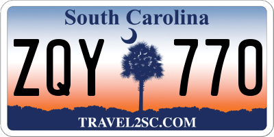 SC license plate ZQY770