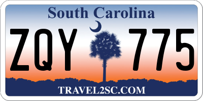 SC license plate ZQY775
