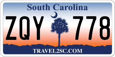 SC license plate ZQY778