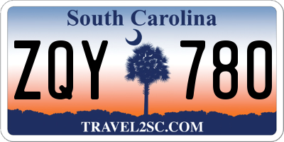 SC license plate ZQY780