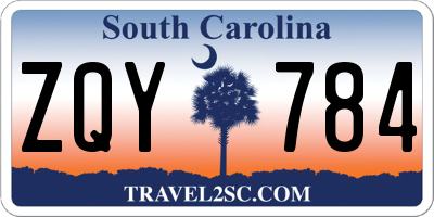 SC license plate ZQY784