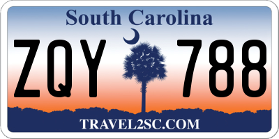 SC license plate ZQY788