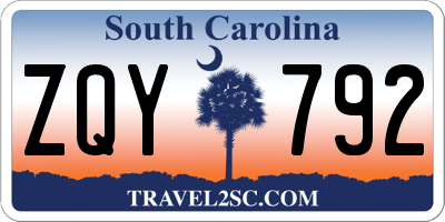 SC license plate ZQY792