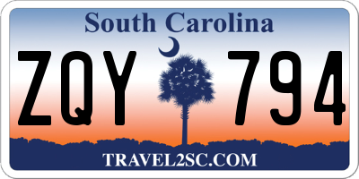 SC license plate ZQY794
