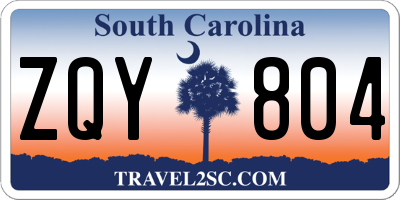 SC license plate ZQY804