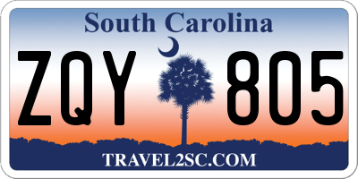 SC license plate ZQY805