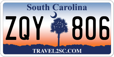SC license plate ZQY806