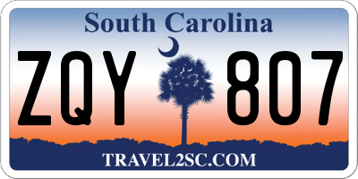SC license plate ZQY807