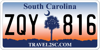SC license plate ZQY816