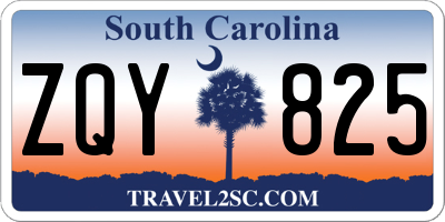 SC license plate ZQY825
