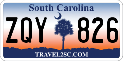 SC license plate ZQY826