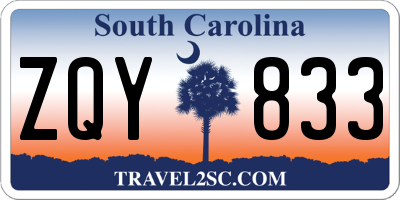 SC license plate ZQY833