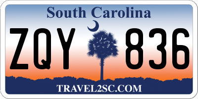 SC license plate ZQY836