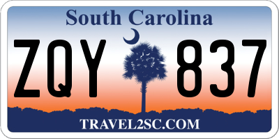 SC license plate ZQY837