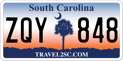 SC license plate ZQY848