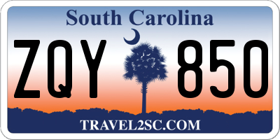 SC license plate ZQY850
