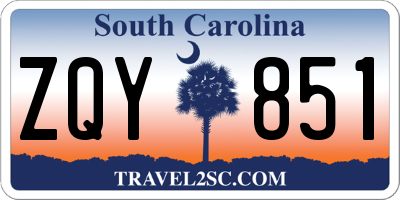 SC license plate ZQY851