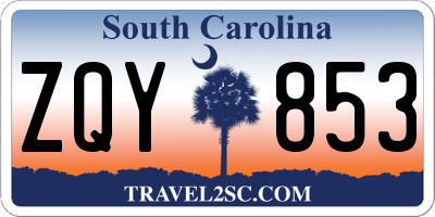 SC license plate ZQY853