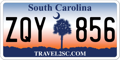 SC license plate ZQY856