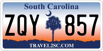 SC license plate ZQY857