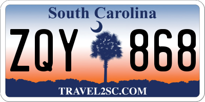 SC license plate ZQY868
