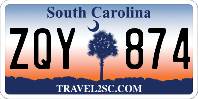 SC license plate ZQY874
