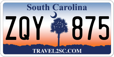 SC license plate ZQY875
