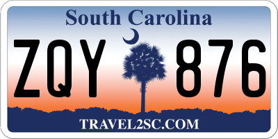 SC license plate ZQY876