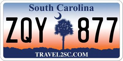 SC license plate ZQY877