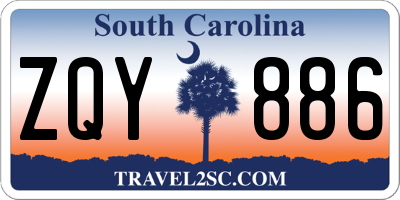 SC license plate ZQY886