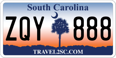 SC license plate ZQY888