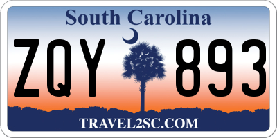 SC license plate ZQY893