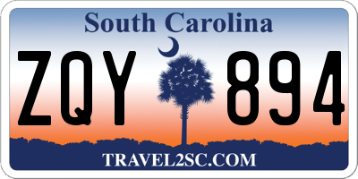 SC license plate ZQY894