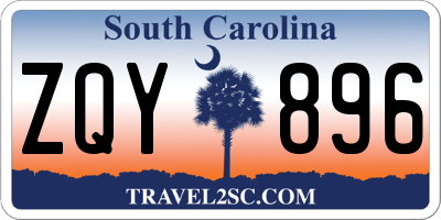 SC license plate ZQY896