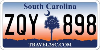 SC license plate ZQY898