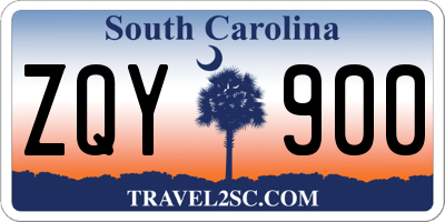 SC license plate ZQY900