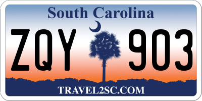 SC license plate ZQY903