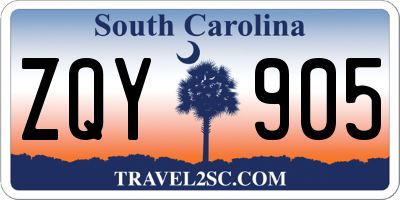 SC license plate ZQY905