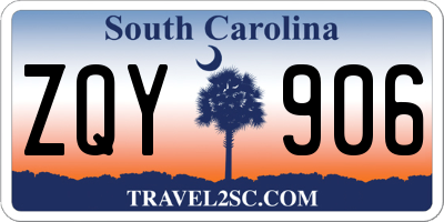 SC license plate ZQY906