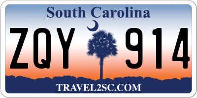 SC license plate ZQY914